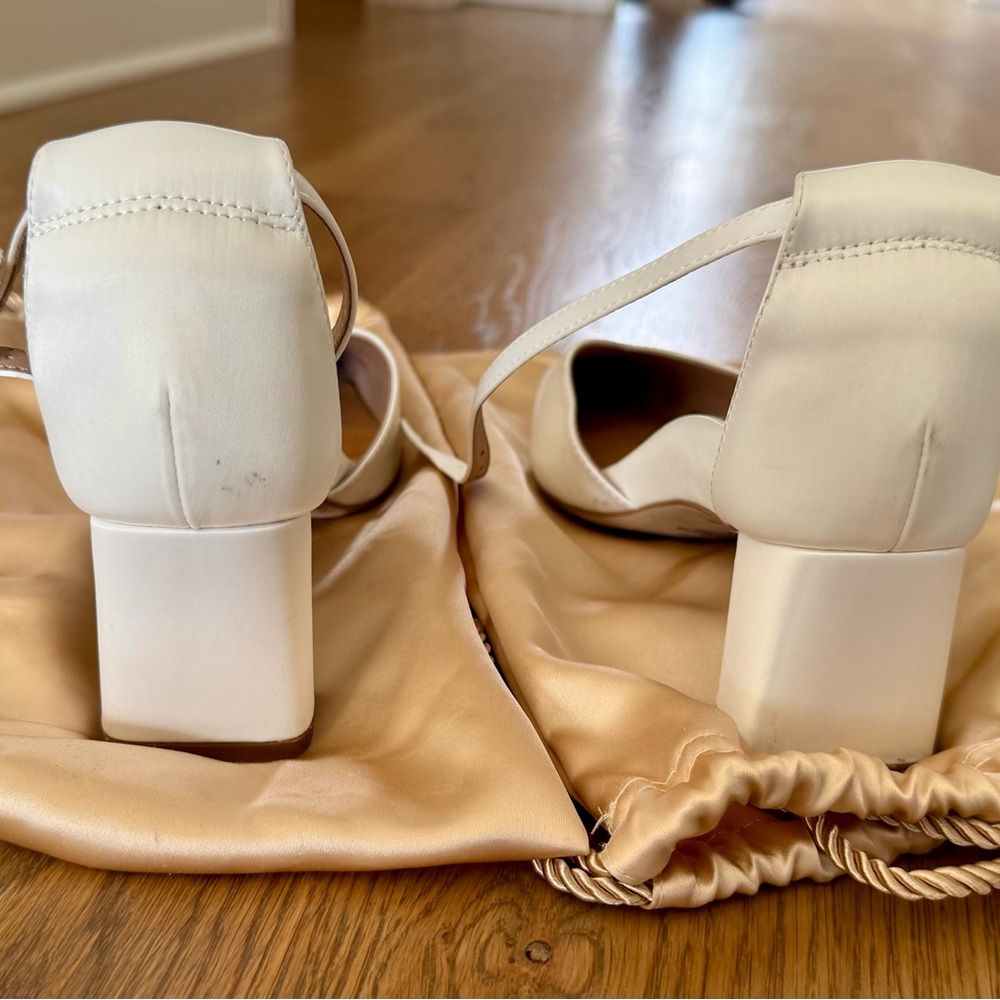 Bared Footwear Buteo White Satin Low Heels - Picture 5 of 5